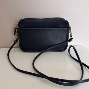 Vintage Coach 9925 Carnival Black Leather Crossbody Shoulder Bag 90s